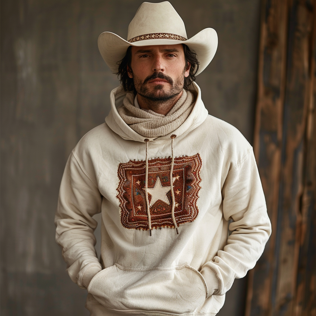 Cowboy western hoodies 100%Cotton high quality high elasticity