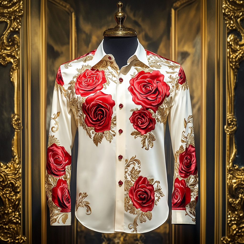 Exquisite Men's Fashion Shirt Uniform Obscure embroidery high quality