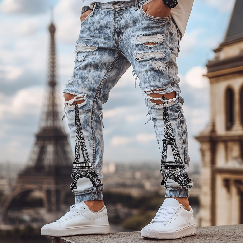 Men's Fashion jeans Cowboy Men's Fashion Casual Pants High Quality