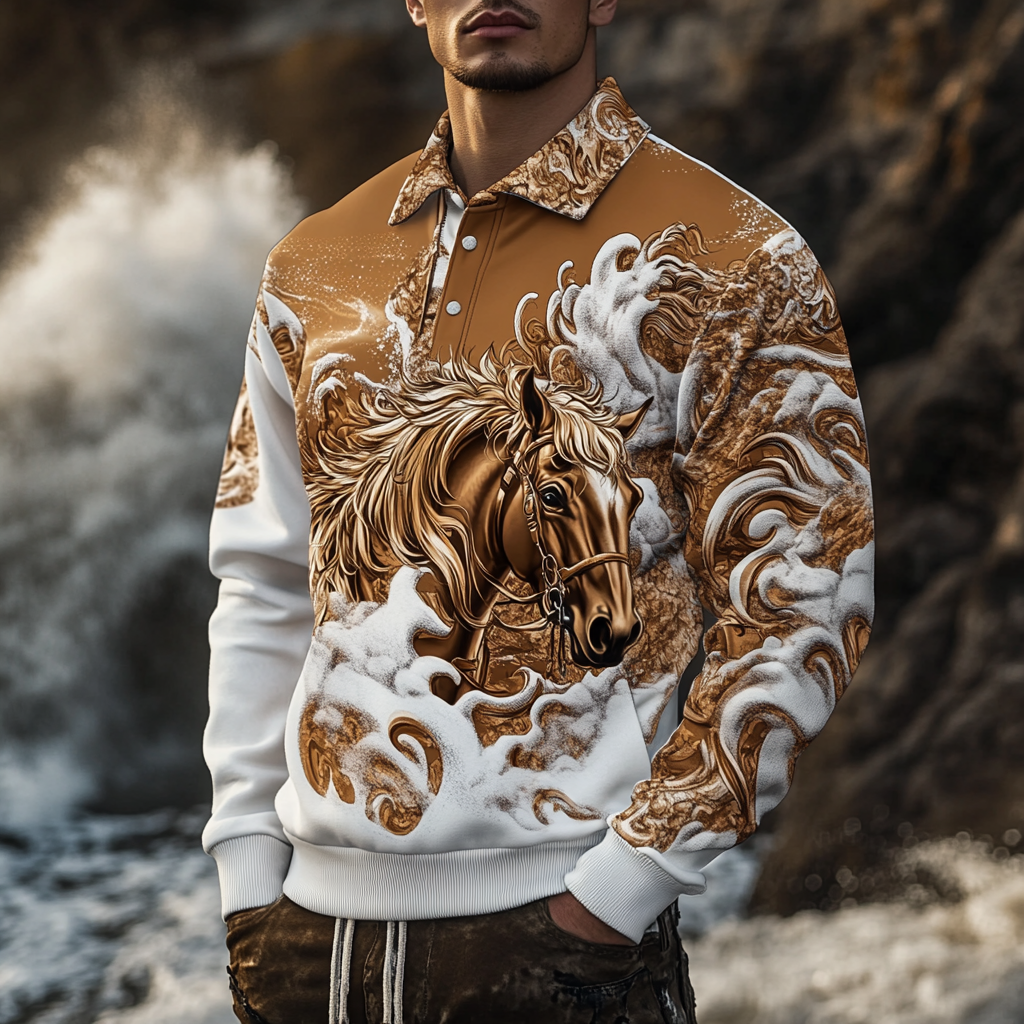 2025 Maillard Style Polo sweatshirt Men‘s Fashion