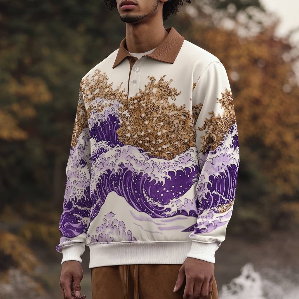 2025 Maillard Style Polo sweatshirt Men‘s Fashion