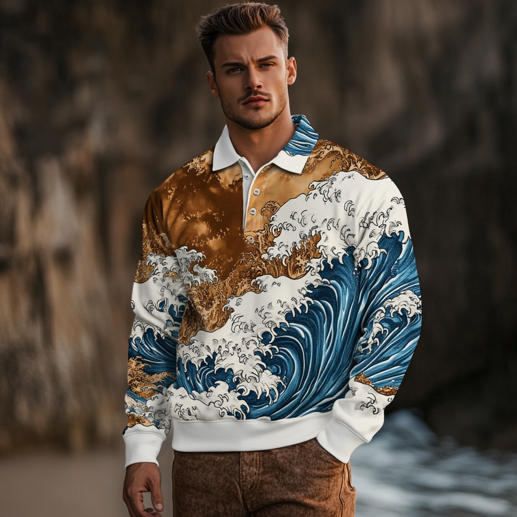 2025 Maillard Style Polo sweatshirt Men‘s Fashion