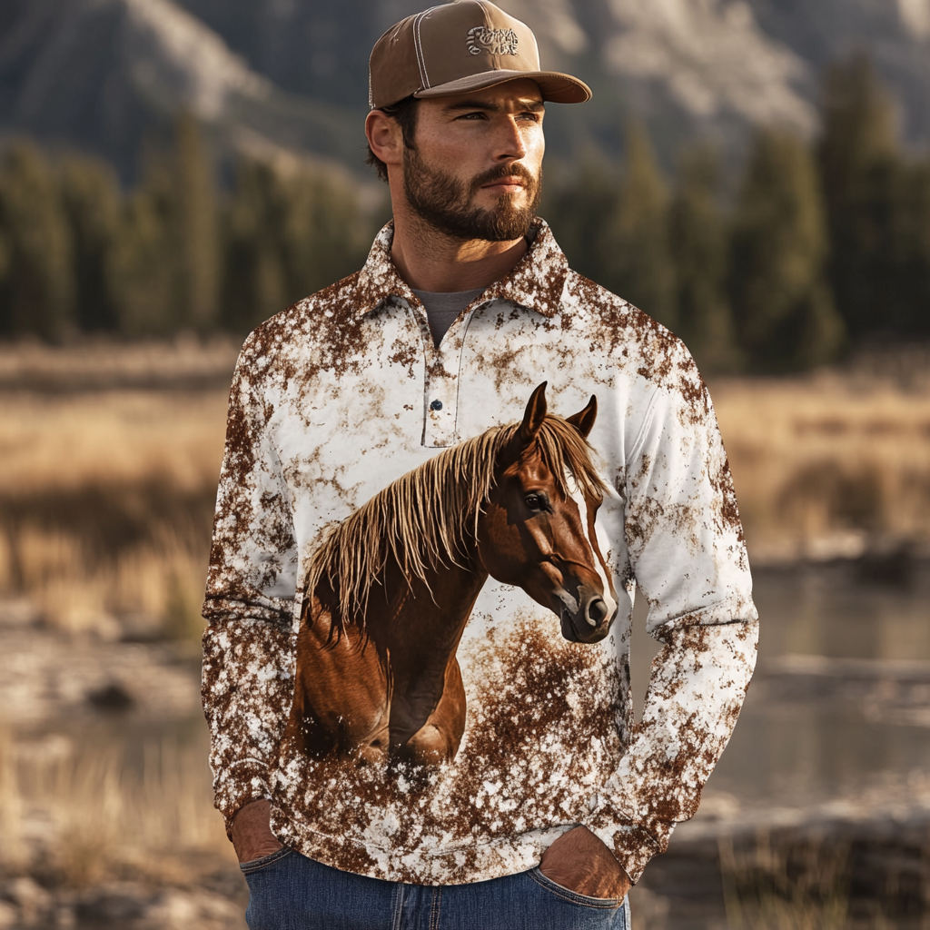2025 Maillard Style Polo sweatshirt Men‘s Fashion