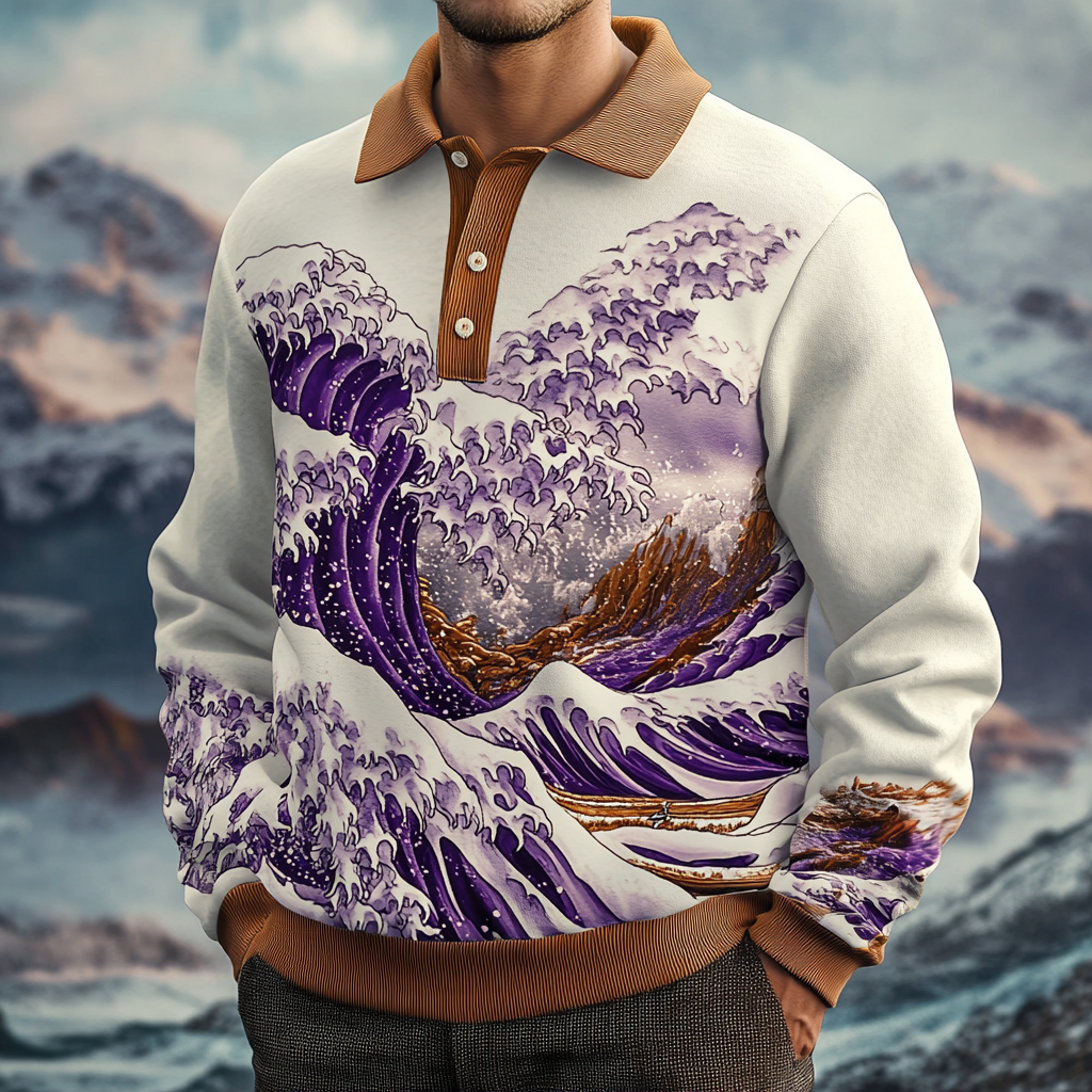 2025 Maillard Style Polo sweatshirt Men‘s Fashion