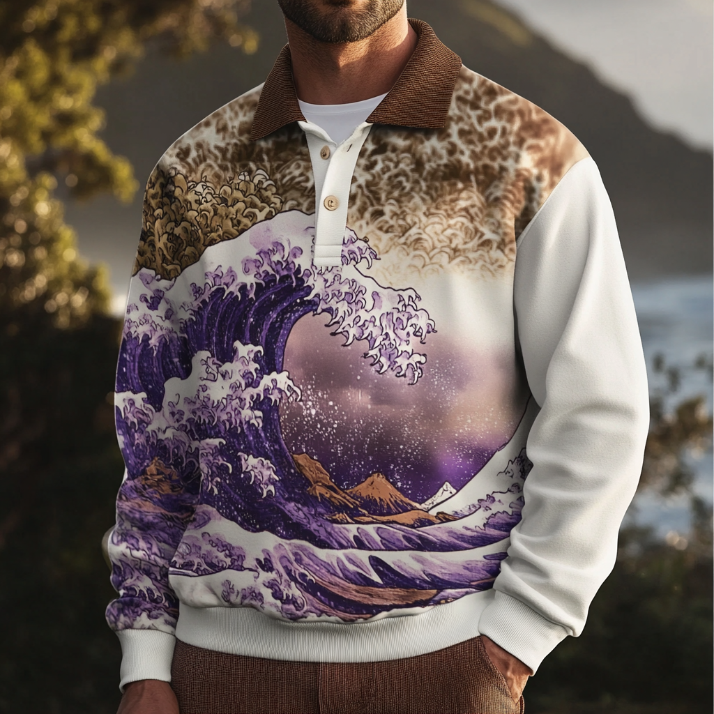 2025 Maillard Style Polo sweatshirt Men‘s Fashion