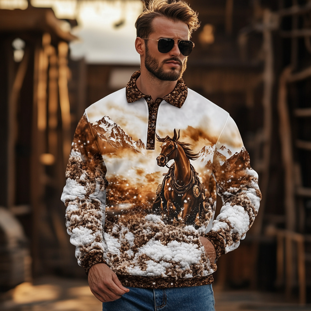 2025 Maillard Style Polo sweatshirt Men‘s Fashion