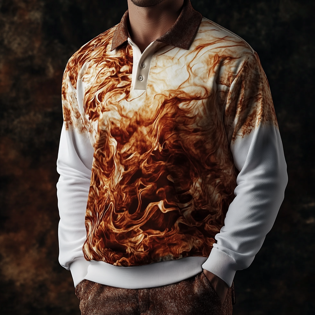 2025 Maillard Style Polo sweatshirt Men‘s Fashion