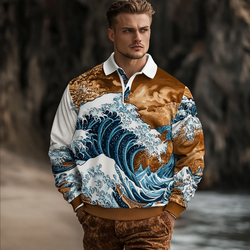 2025 Maillard Style Polo sweatshirt Men‘s Fashion