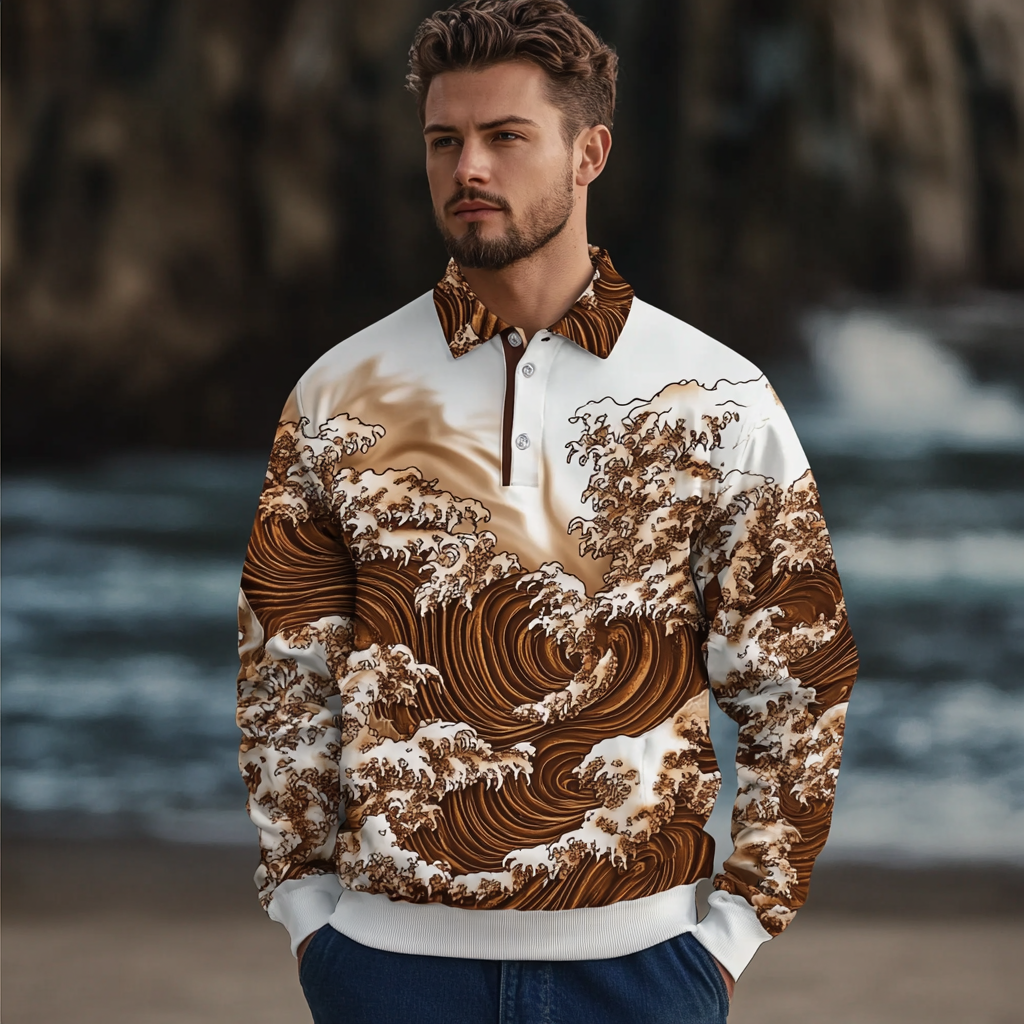 2025 Maillard Style Polo sweatshirt Men‘s Fashion