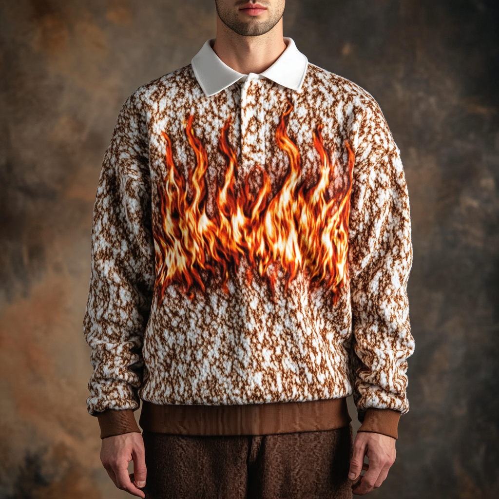 2025 Maillard Style Polo sweatshirt Men‘s Fashion