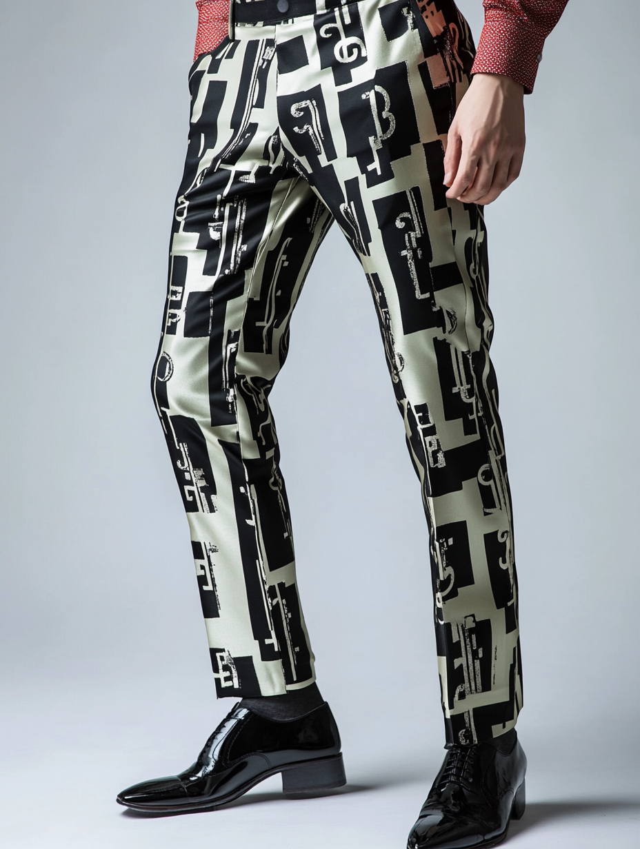 Luxury Men's Unique Fashion Casual Suit Pants High Elasticity