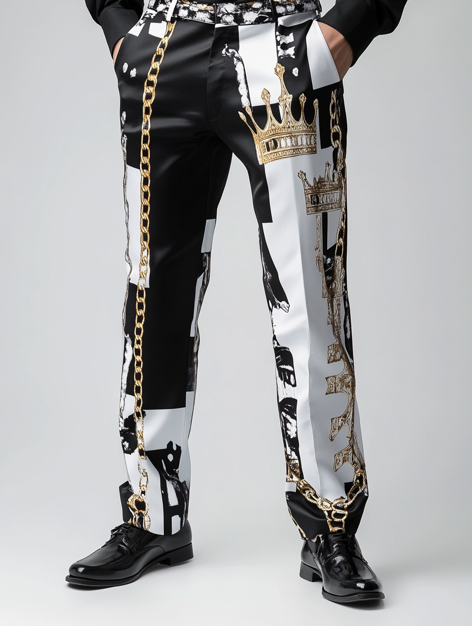 Luxury Men's Unique Fashion Casual Suit Pants High Elasticity