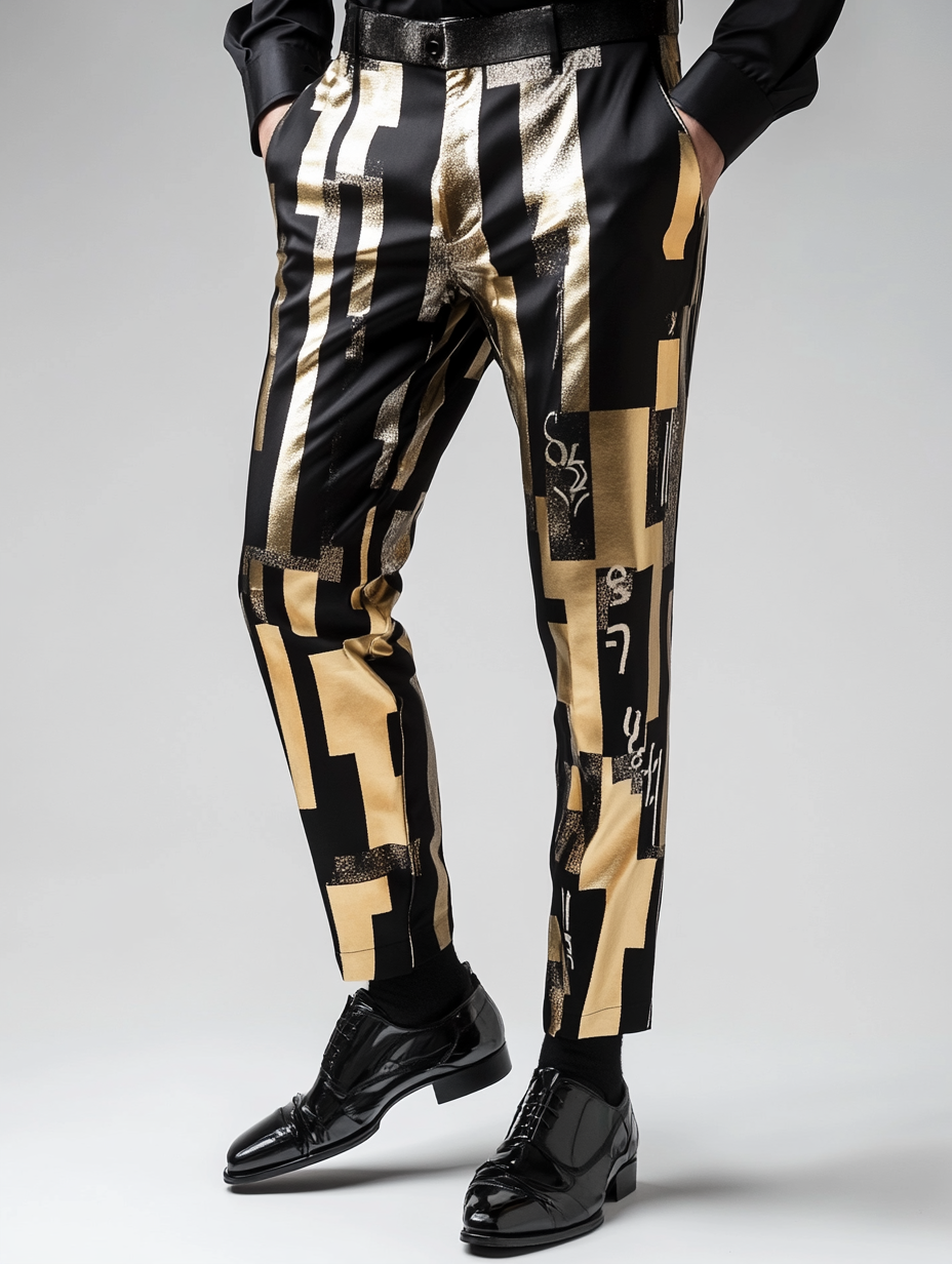 Luxury Men's Unique Fashion Casual Suit Pants High Elasticity