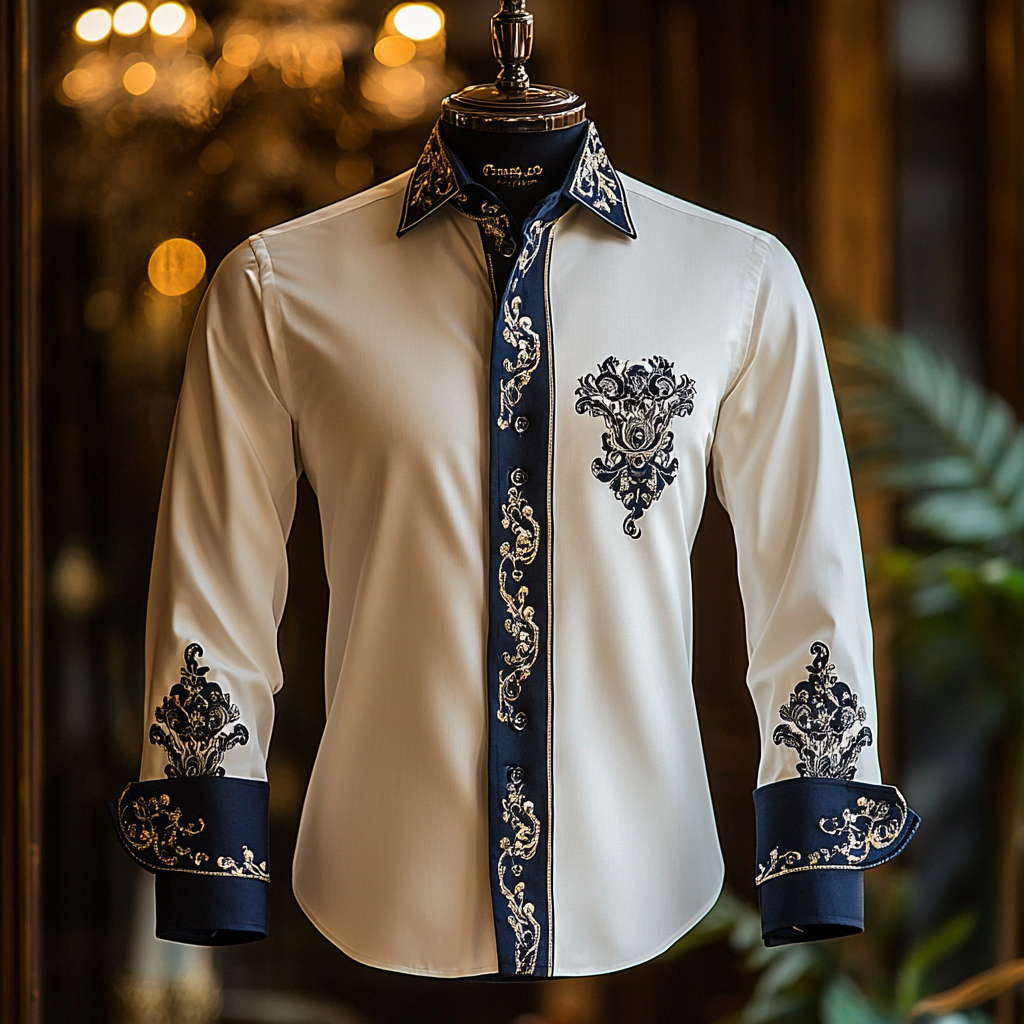 Noble Ornate men's fashion high quality Suits shirt