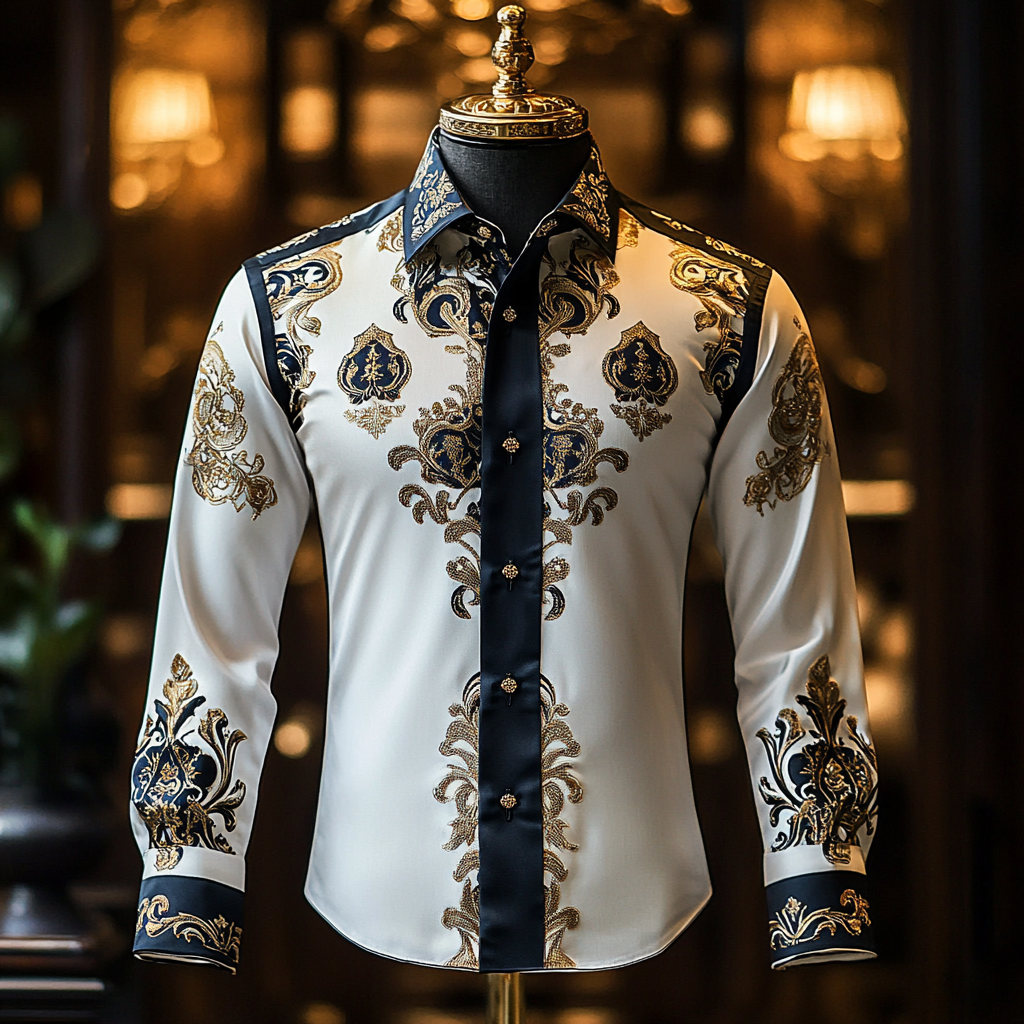 Noble Ornate men's fashion high quality Suits shirt