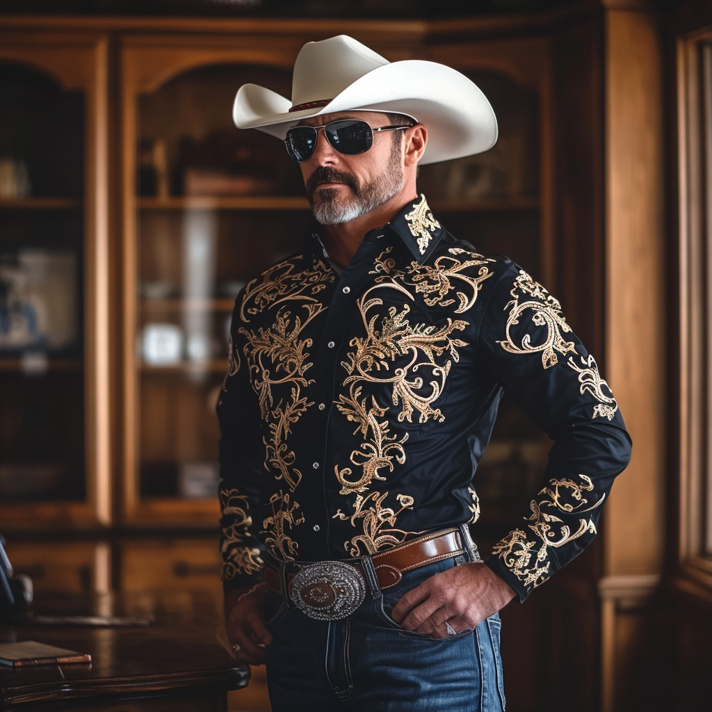 Most popular recommended styles Western Styles Premium High Elasticity Long Sleeve Shirt