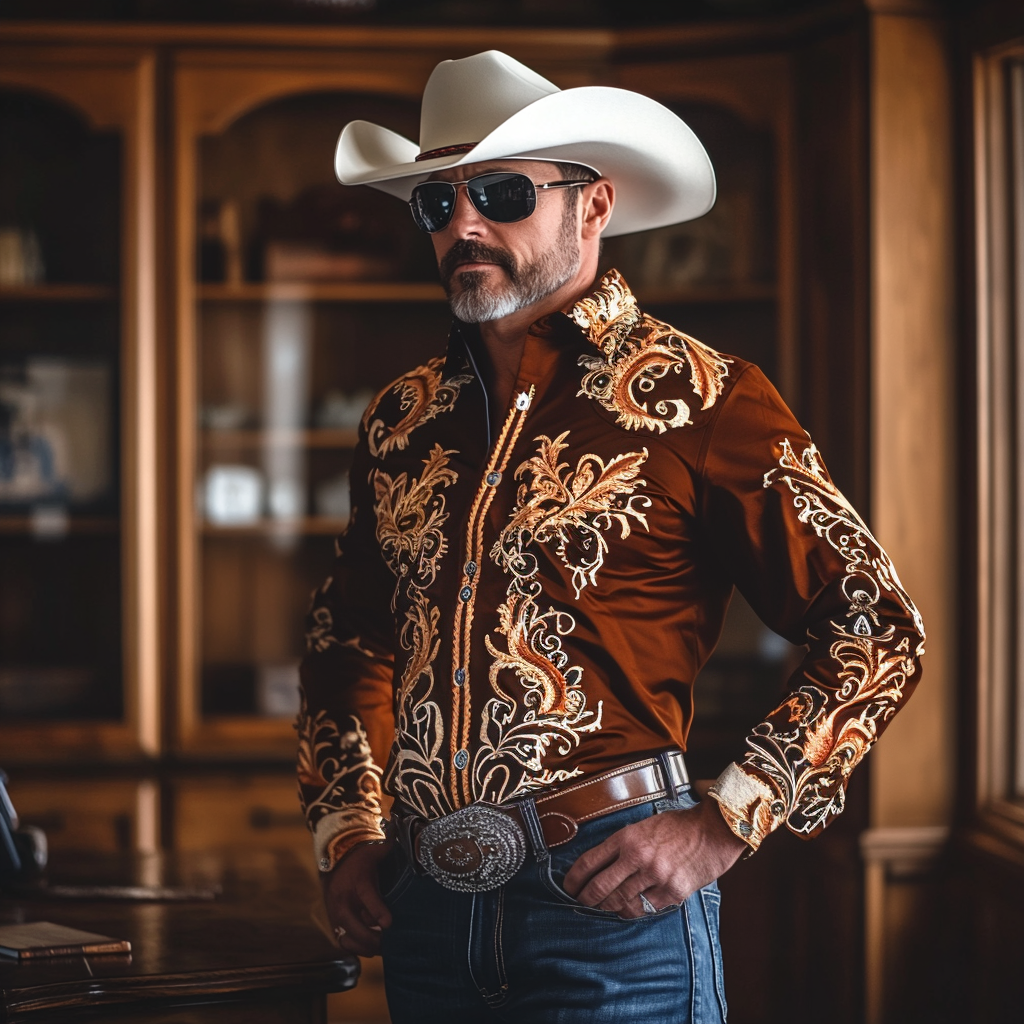 Most popular recommended styles Western Styles Premium High Elasticity Long Sleeve Shirt