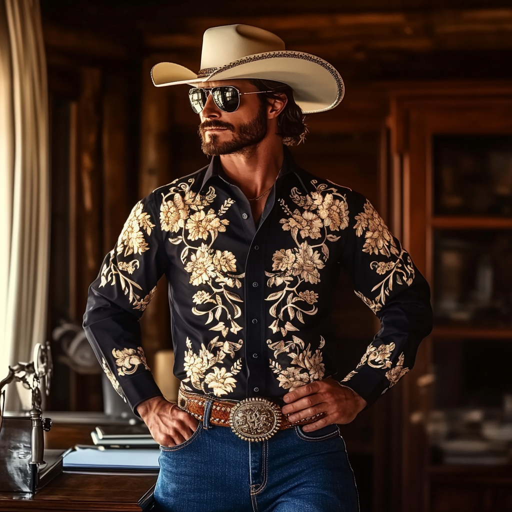 Most popular recommended styles Western Styles Premium High Elasticity Long Sleeve Shirt