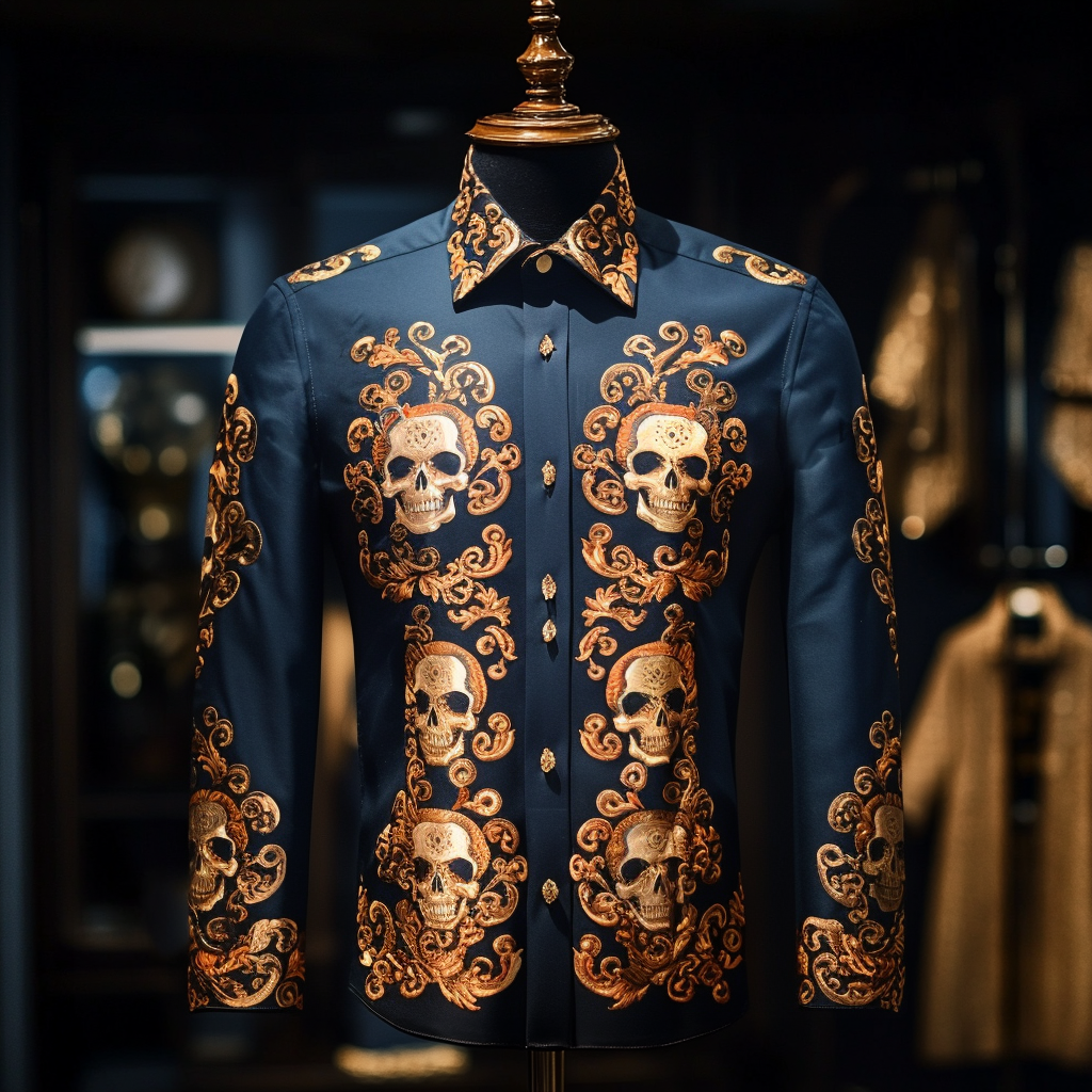 Baroque business classic luxury high quality versatile men's fashion suit long-sleeved shirt