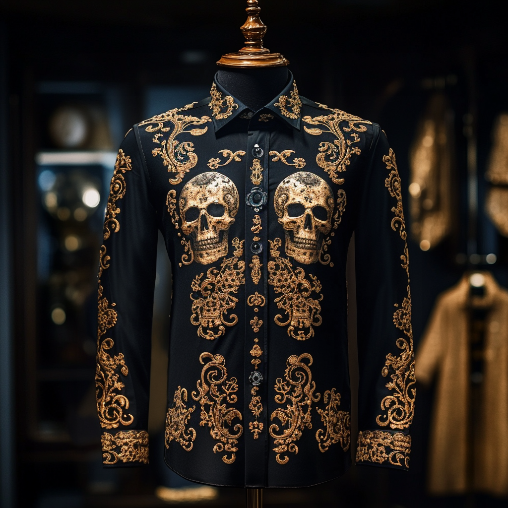 Baroque business classic luxury high quality versatile men's fashion suit long-sleeved shirt