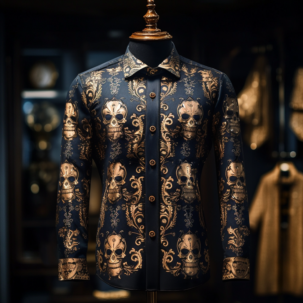 Baroque business classic luxury high quality versatile men's fashion suit long-sleeved shirt