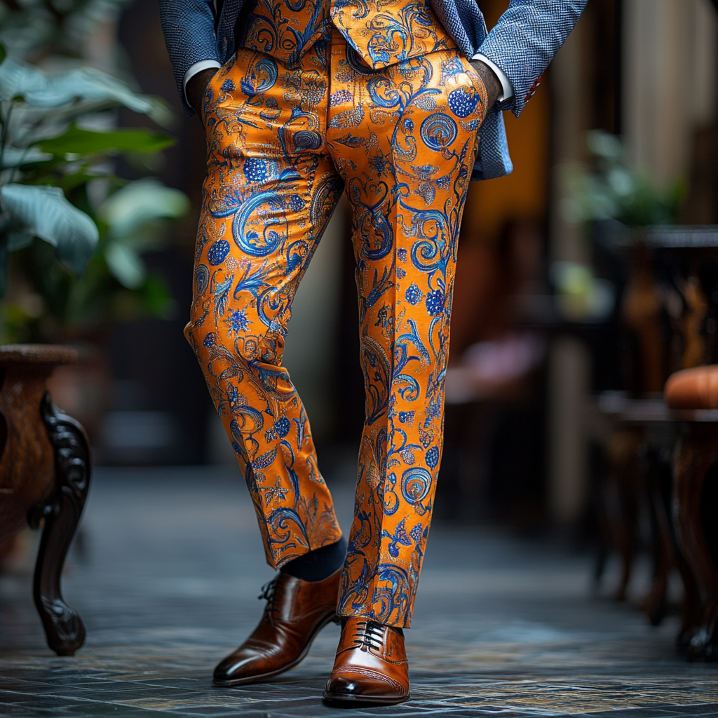 Luxury Men's Unique Fashion Casual Suit Pants High Elasticity