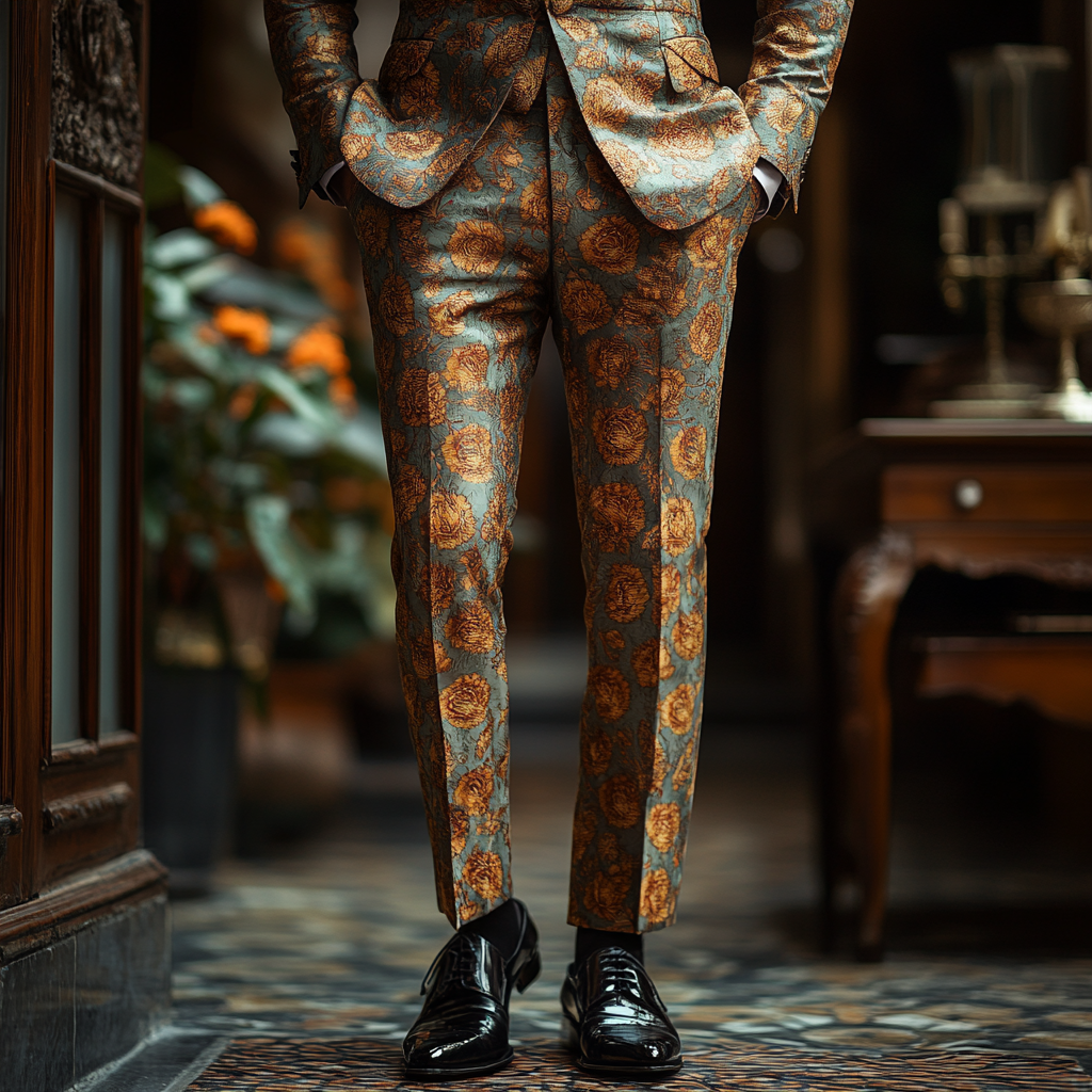 Luxury Men's Unique Fashion Casual Suit Pants High Elasticity