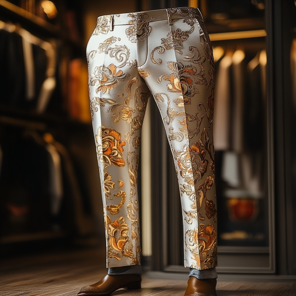 Luxury Men's Unique Fashion Casual Suit Pants High Elasticity