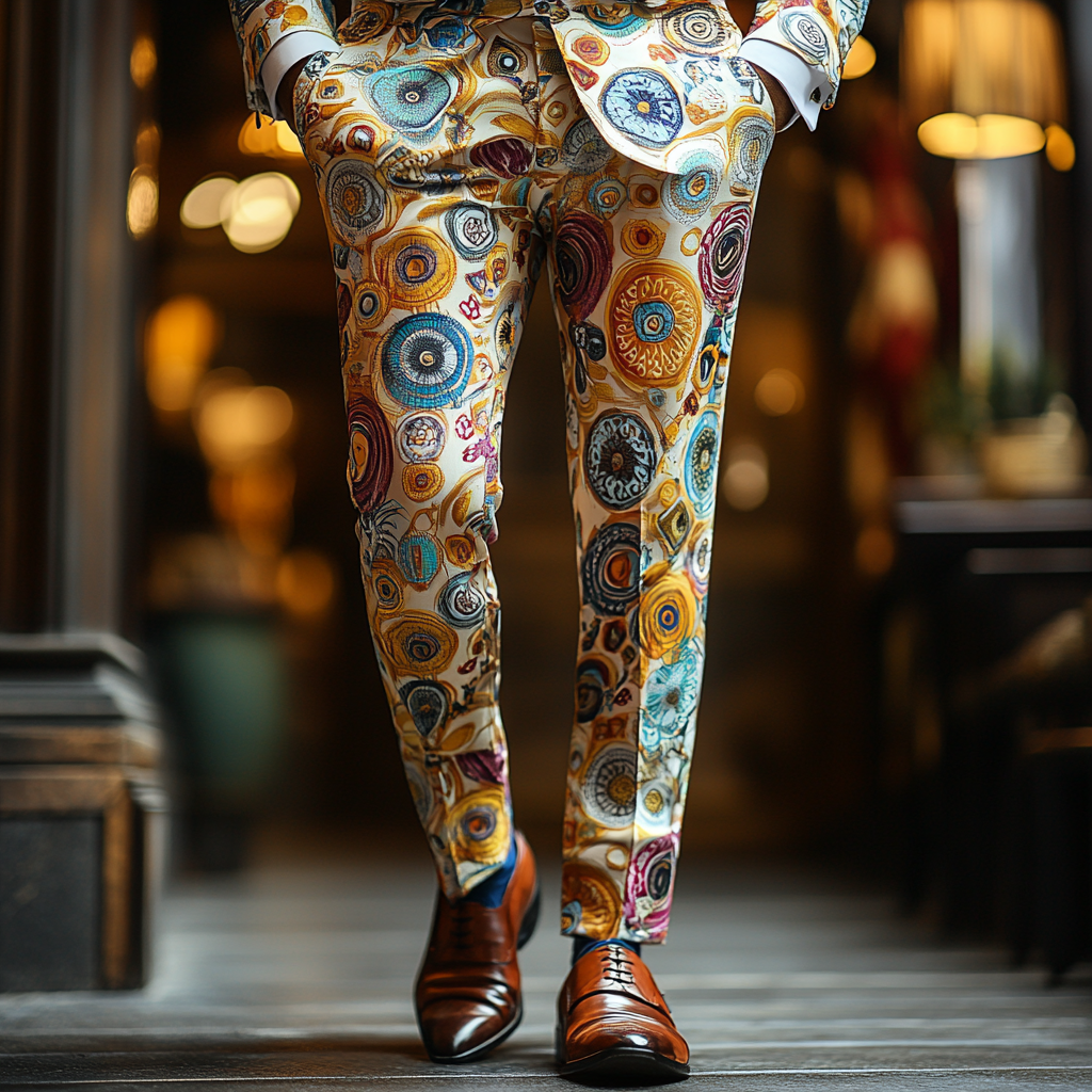 Luxury Men's Unique Fashion Casual Suit Pants High Elasticity