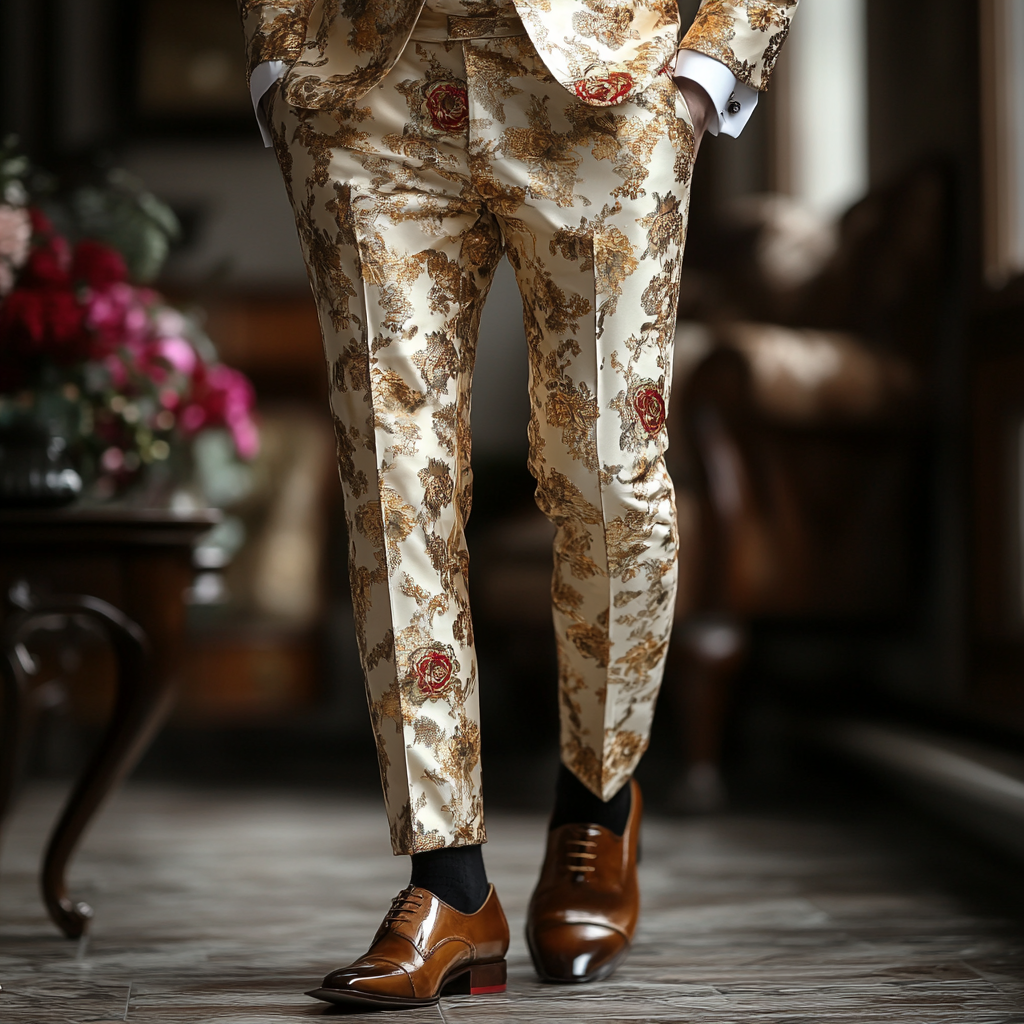 Luxury Men's Unique Fashion Casual Suit Pants High Elasticity