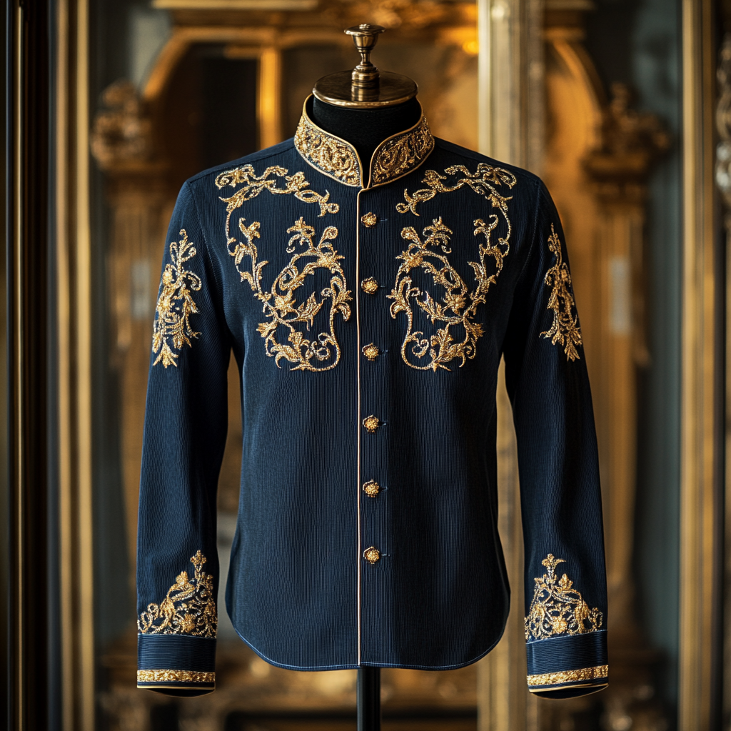 Exquisite Oriental-Style Embroidered Shirt High quality High-end