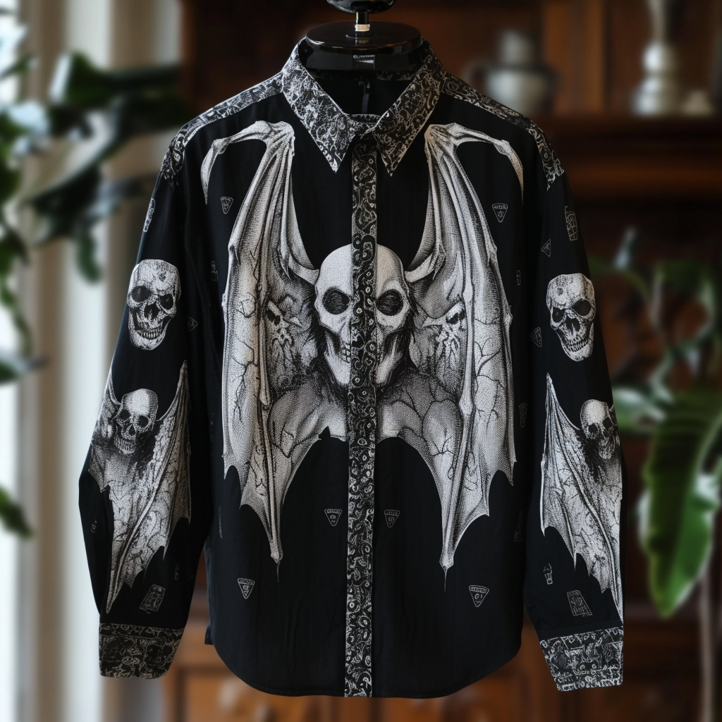 Halloween Skulls Western Styles Premium High Elasticity Long Sleeve Shirt