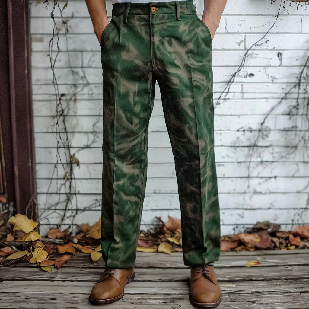 Python × fallen leaves Luxury Men's Unique Fashion Casual Suit Pants High Elasticity