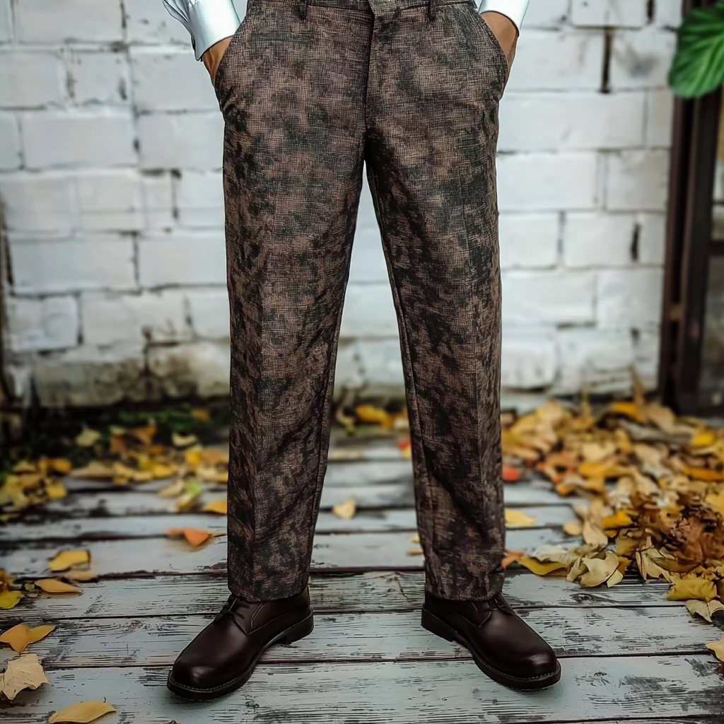 Python × fallen leaves Luxury Men's Unique Fashion Casual Suit Pants High Elasticity