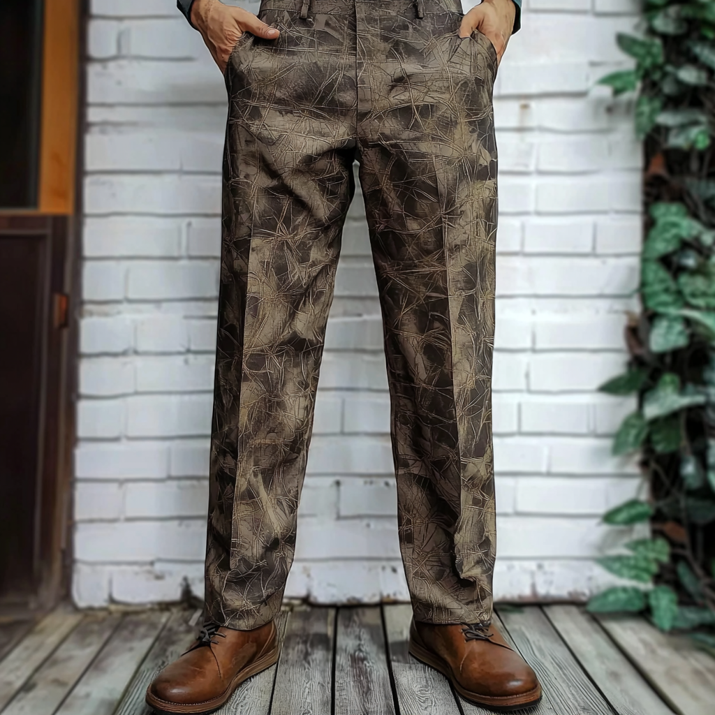 Python × fallen leaves Luxury Men's Unique Fashion Casual Suit Pants High Elasticity
