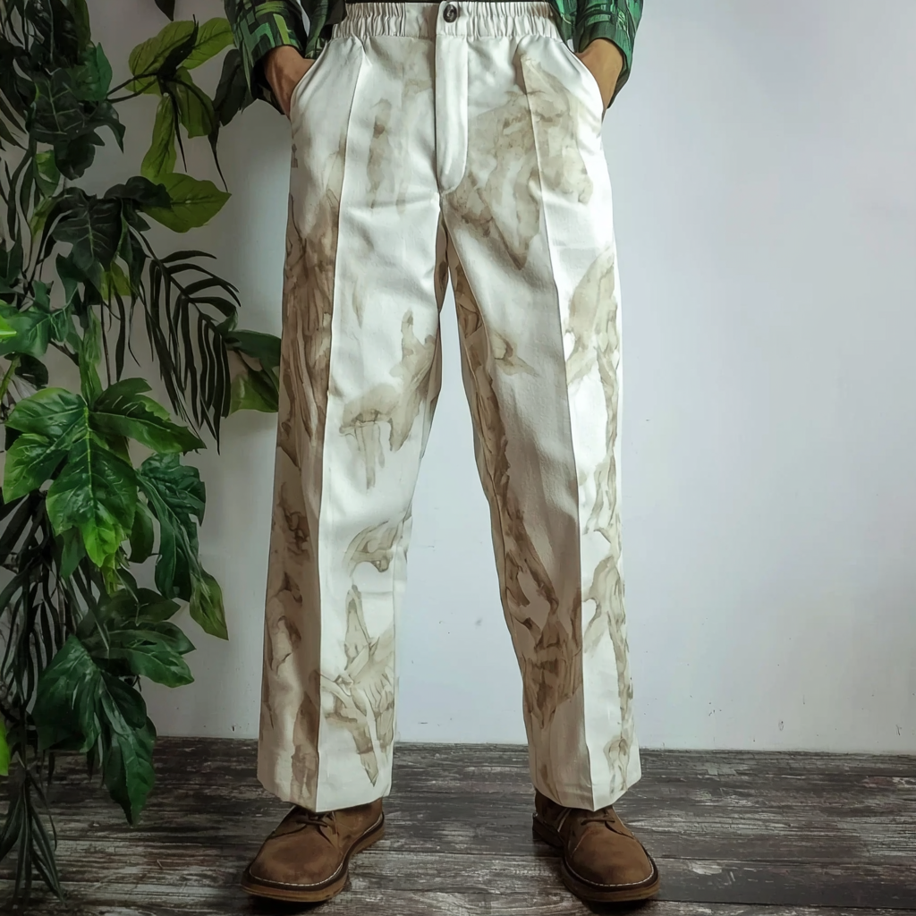 Python × fallen leaves Luxury Men's Unique Fashion Casual Suit Pants High Elasticity