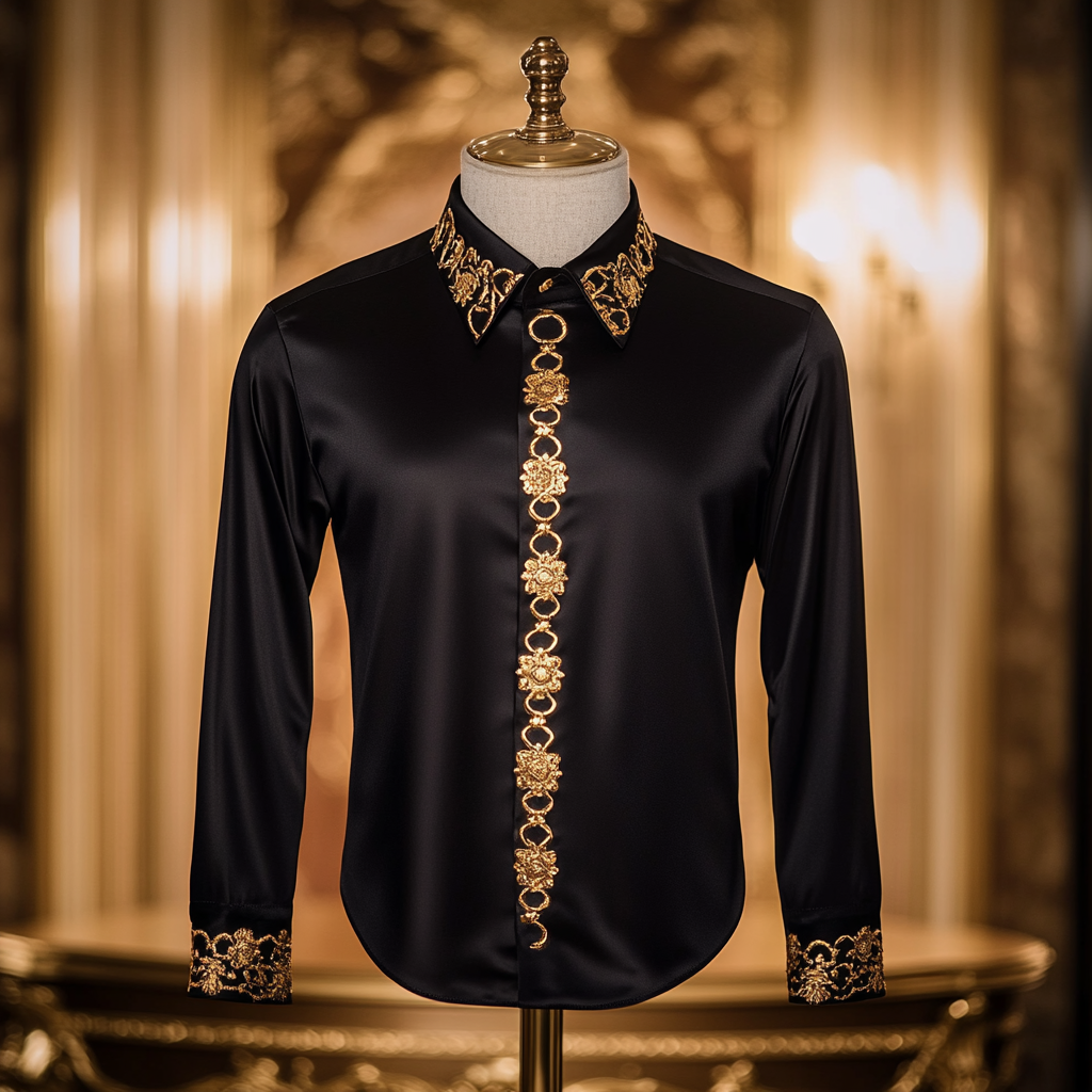 Men's Silk Luxury Satin Business Shirt