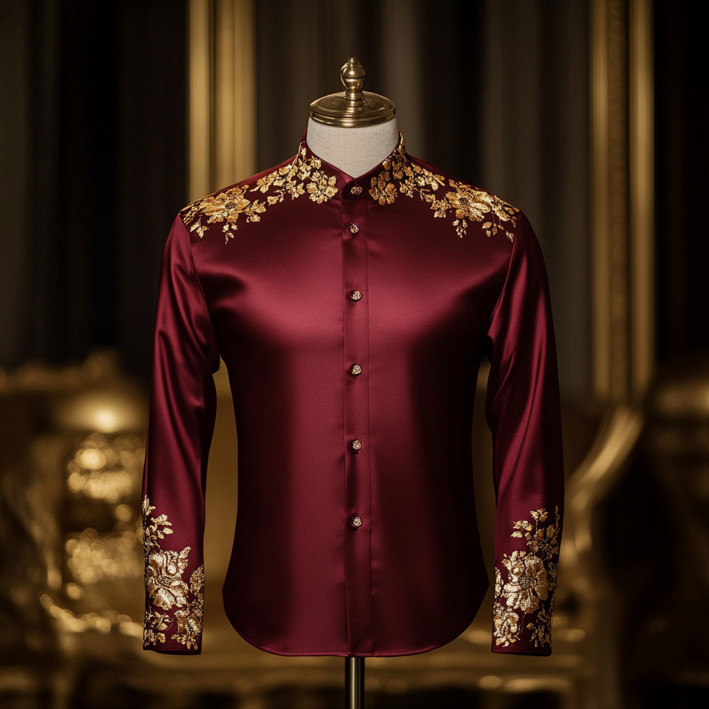 Men's Silk Luxury Satin Business Shirt