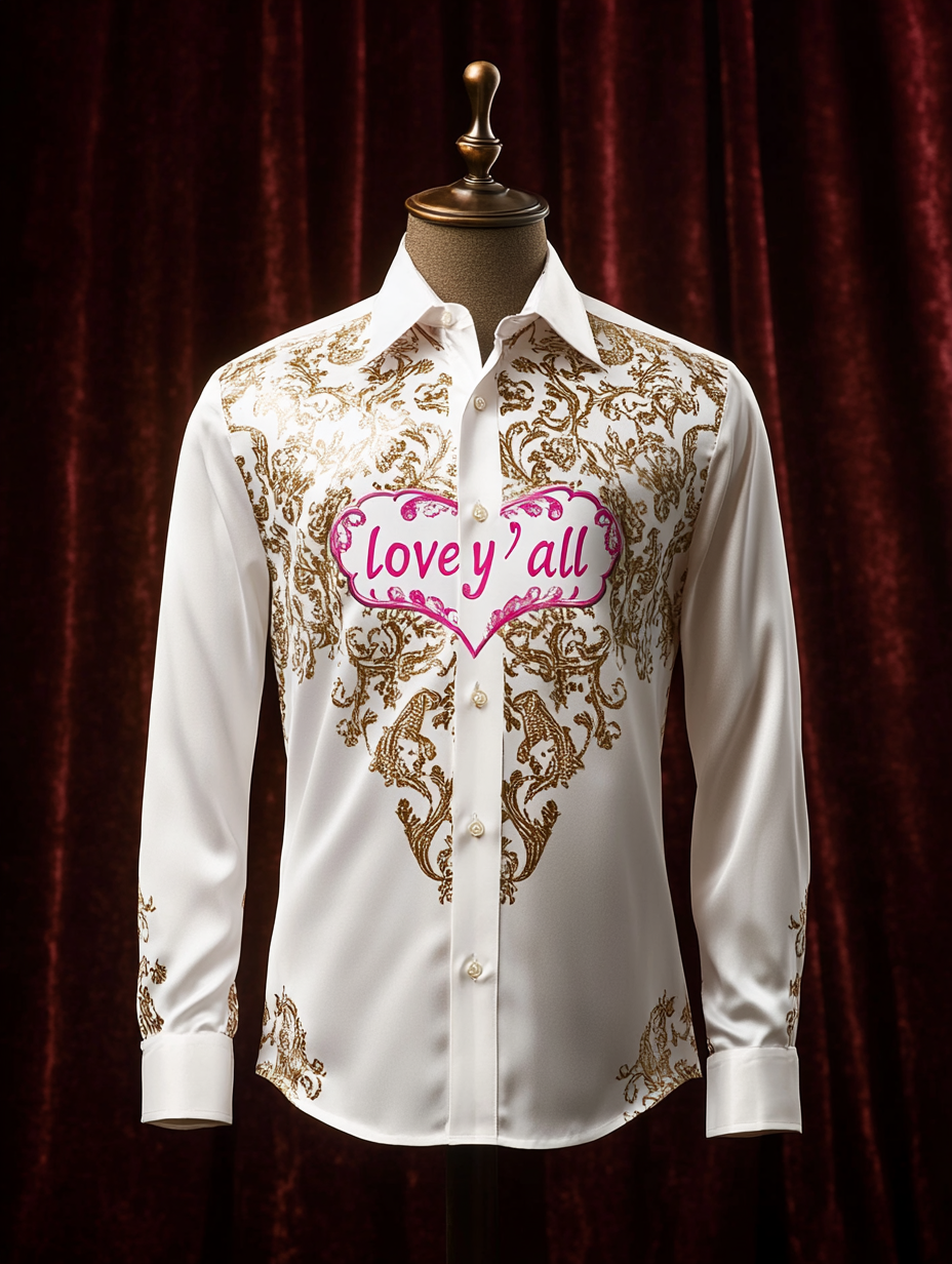 Men's Silk Valentine's Day Luxury Casual Long Sleeve Shirt