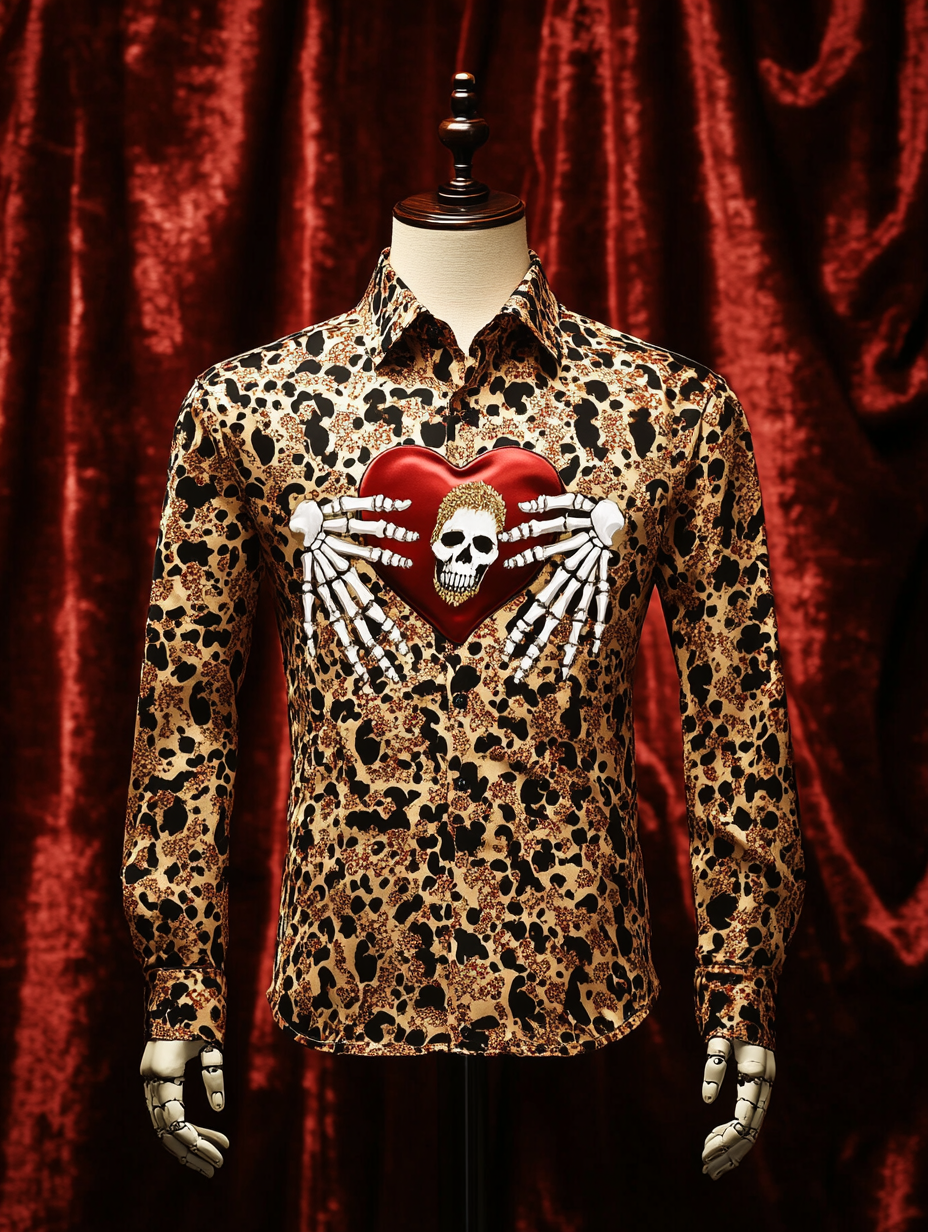 Men's Silk Valentine's Day Luxury Casual Long Sleeve Shirt