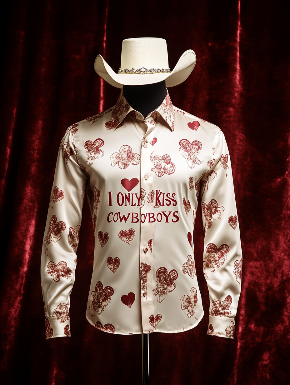 Men's Silk Valentine's Day Luxury Casual Long Sleeve Shirt