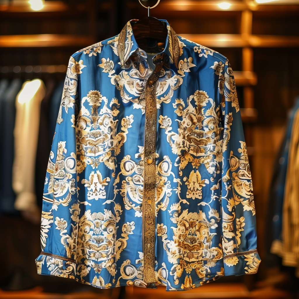 Baroque Luxury VIP men's fashion high quality long sleeve shirt