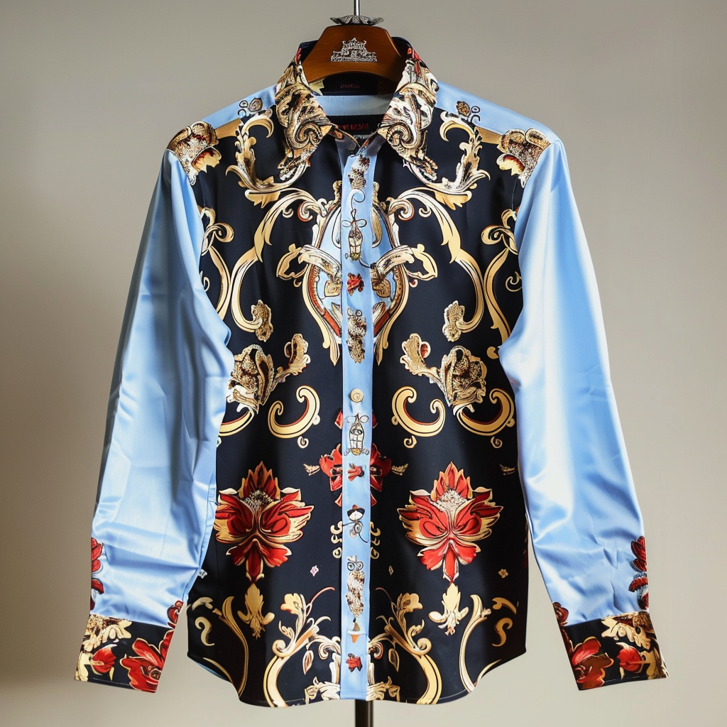 Baroque Luxury VIP men's fashion high quality long sleeve shirt