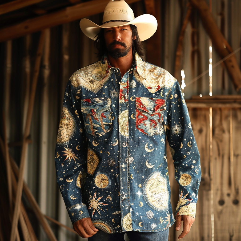 Western Exclusive designer Styles planet 100%OFF Cotton High Elasticity Long Sleeve Shirt