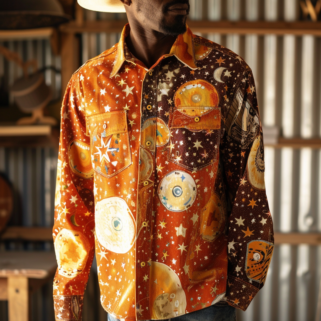 2024 Western Styles planet 100%OFF Cotton High Elasticity Long Sleeve Shirt