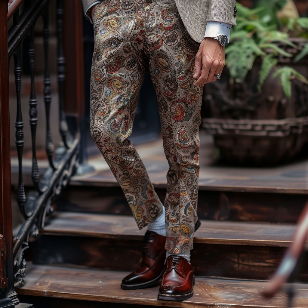 Luxury Men's Unique Fashion Casual Suit Pants High Elasticity