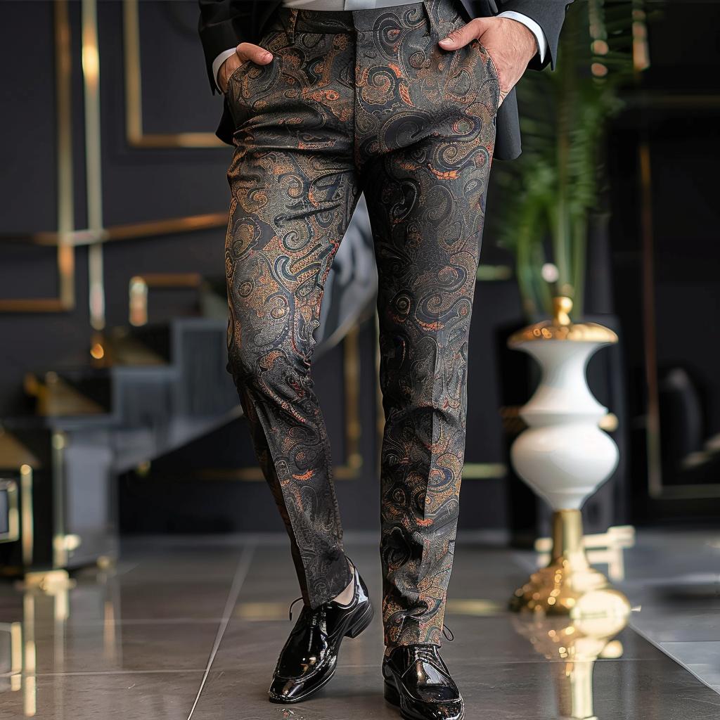 Luxury Men's Unique Fashion Casual Suit Pants High Elasticity