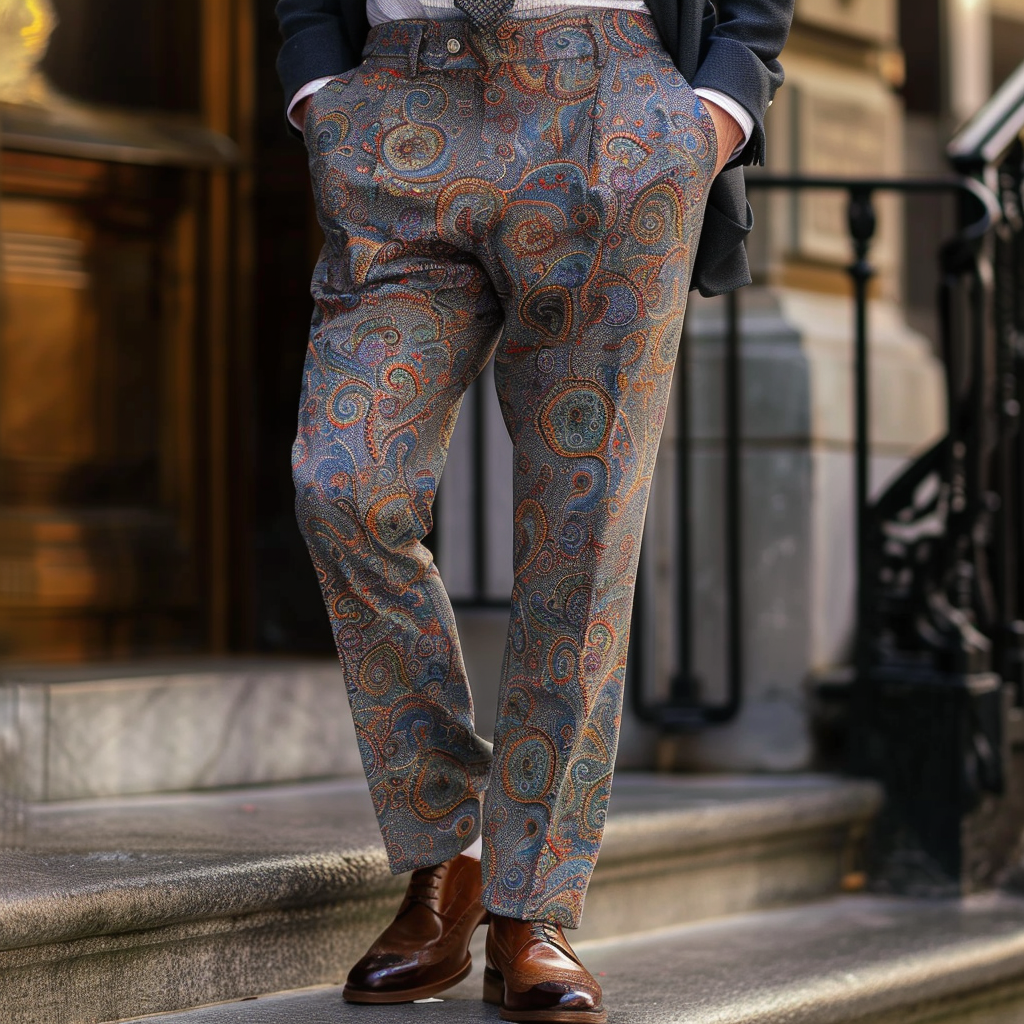 Luxury Men's Unique Fashion Casual Suit Pants High Elasticity