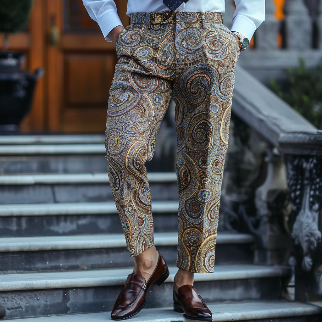 Luxury Men's Unique Fashion Casual Suit Pants High Elasticity