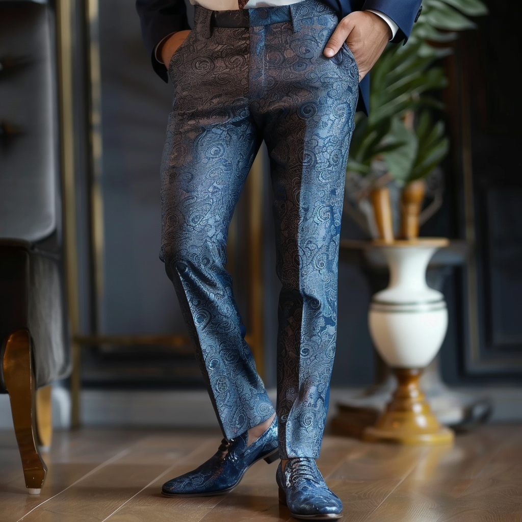 Luxury Men's Unique Fashion Casual Suit Pants High Elasticity